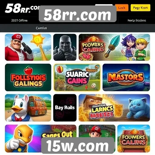 Variedade de jogos disponíveis em 58rr.com